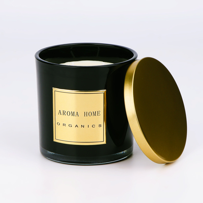 Gouden van de het Glasfles van het Metaaldeksel Zwart van de het Huiswas van de de Geursoja de Kaars Privé Etiket 14OZ 400g