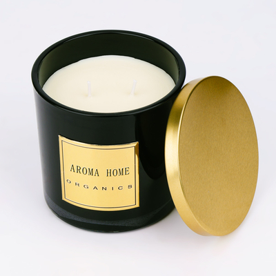 Gouden van de het Glasfles van het Metaaldeksel Zwart van de het Huiswas van de de Geursoja de Kaars Privé Etiket 14OZ 400g