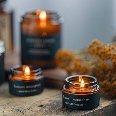 Van de de Sojawas 25g van de Kerstmis Bruine Kleur het Glaskruik Bemerkte Kaars met 3pcs-Doos
