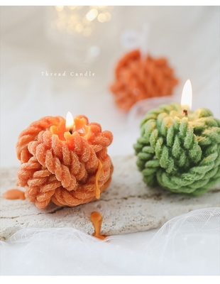 Met de hand gemaakt Aromatherapy Klein Wollen de Kaarsgaren Bal Gevormd Art Candles van vlekdiy