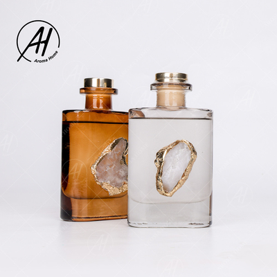 Van het het Dekselglas van de vezelrotan het Vierkante Gouden van de de Flessenetherische olie Aroma Reed Diffuser 180ML