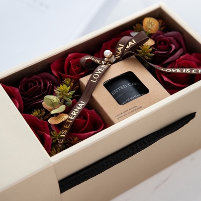 Luxe Gepersonaliseerde van de het Glaskruik van de Installatiebloem Bruine van de de Sojawas Bemerkte Kaars de Giftreeks