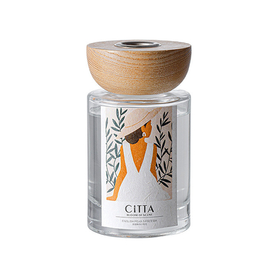 Van het de Geurparfum van de Aromatherapyetherische olie het Glasfles Reed Diffuser With Wooden Lid