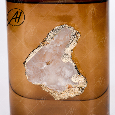 Amber Grey Glass Bottle Crystal Fragrance Rookloos Reed Diffuser 180ML voor Huis