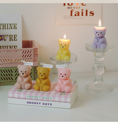 De Decoratie Met de hand gemaakt Teddy Bear Shaped Candle Scented van verjaardagshandcraft