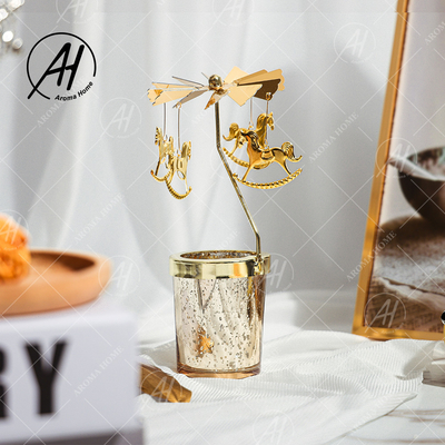 De bulk de Geurkaars van de Glaskruik Roterende het Draven Kaars van het het Aromahuis van de Paardlamp