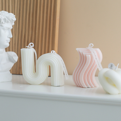 Van de Luxearomatherapy van het AROMAhuis Roze Witte S-vormige de Sojawas Bemerkte Kaars