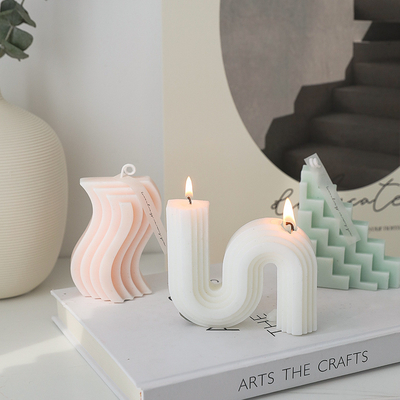 Van de Luxearomatherapy van het AROMAhuis Roze Witte S-vormige de Sojawas Bemerkte Kaars