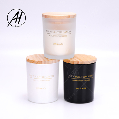 De geparfumeerde Grote Kaars van Etherische olie Zwarte Witte Matte Glass Jar 100% Soy Wax Spa