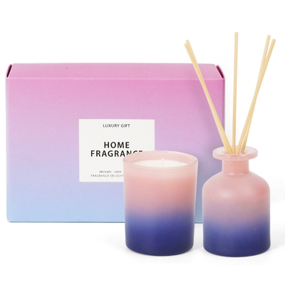 In van de de Gradiëntkleur van de Voorraad de Met de hand gemaakte Douane Roze Reeks van de de Kaarsgift Decoratieve Bemerkte