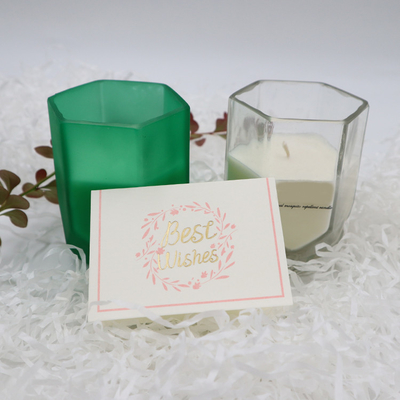 De Sojawas Bemerkte Kaars van het aromahuis met Aangepaste Hexagon Kaarskruik voor Huisdecoratie