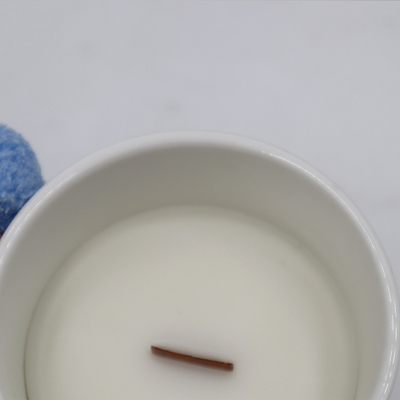 De aromasensatie bemerkte Witte Ceramische Kaars met Houten Wiek