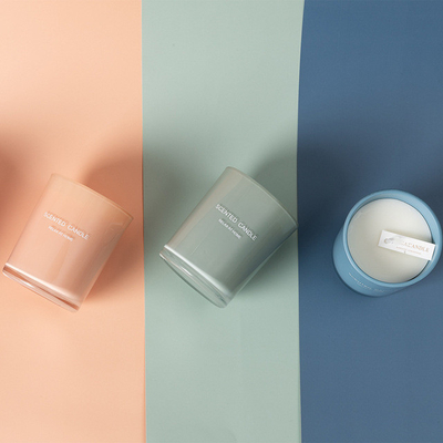 OEM van het aromahuis van het de Douaneglas van de Sojawas de Bemerkte Kaars Druk