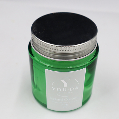 De sojawas bemerkte Eigengemaakt Mason Jar Candles Coconut Oil in Groen Glas