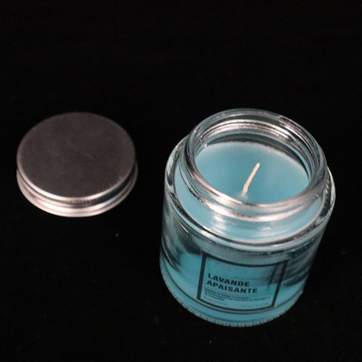 12 van de Eigengemaakte Blauwe die de Kaarsenoz Lavendel van de Glasjampot voor slaapkamerbadkamers wordt bemerkt