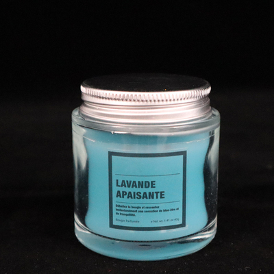 12 van de Eigengemaakte Blauwe die de Kaarsenoz Lavendel van de Glasjampot voor slaapkamerbadkamers wordt bemerkt