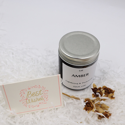 ODM Amber Glass Canning Mason Jar Kaars voor Aromatherapy-Nadruk