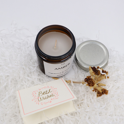 ODM Amber Glass Canning Mason Jar Kaars voor Aromatherapy-Nadruk