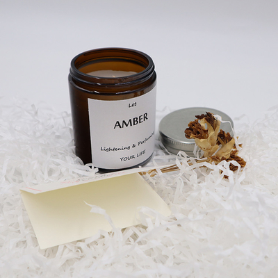 ODM Amber Glass Canning Mason Jar Kaars voor Aromatherapy-Nadruk