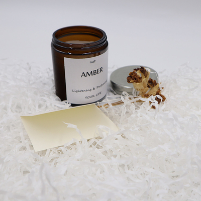 ODM Amber Glass Canning Mason Jar Kaars voor Aromatherapy-Nadruk