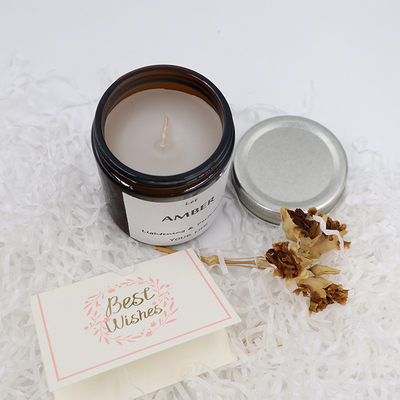 ODM Amber Glass Canning Mason Jar Kaars voor Aromatherapy-Nadruk
