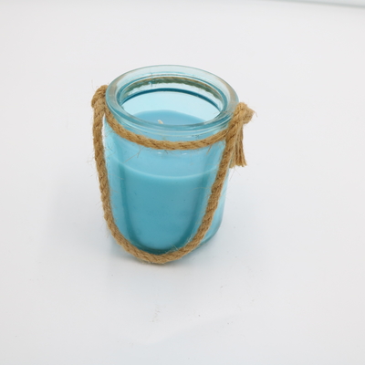 Kaars van de het Glaskruik van het aromahuis de Blauwe Douane Bemerkte met Streng 8oz