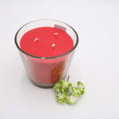 De Douane van het aromahuis bemerkte Rode Eenvoudige Paraffinekaars in Geheld Glas