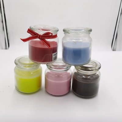 De kleurrijke Gebaseerde Kaarsen 12oz van Suikergoedaroma Bemerkte Kaarsen Soja