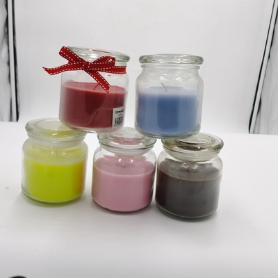 De kleurrijke Gebaseerde Kaarsen 12oz van Suikergoedaroma Bemerkte Kaarsen Soja