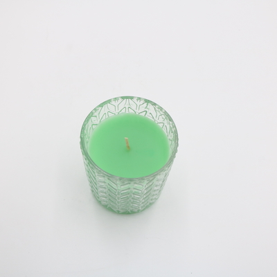 Was van de de Kaarssoja van het douane7.5oz de Groene Votive Glas Kruik Bemerkte met Deksels