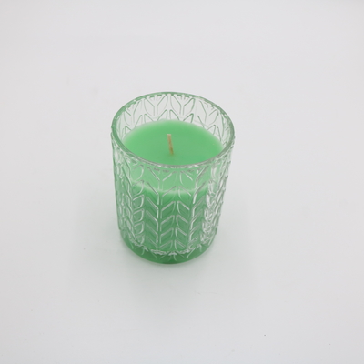 Was van de de Kaarssoja van het douane7.5oz de Groene Votive Glas Kruik Bemerkte met Deksels