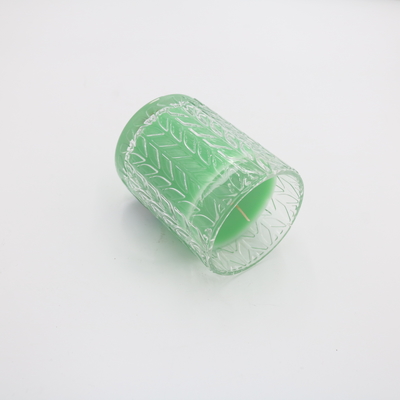Was van de de Kaarssoja van het douane7.5oz de Groene Votive Glas Kruik Bemerkte met Deksels