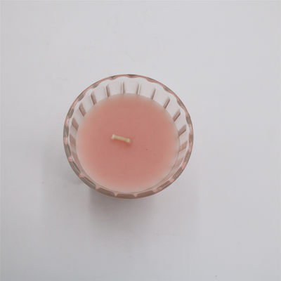 ODM 4oz Natuurlijke Roze Glaskruik Bemerkte Kaars voor Huisgeur