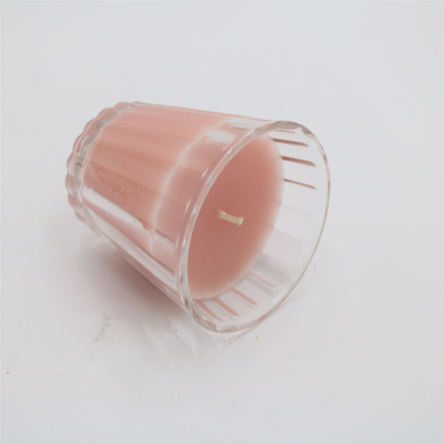 ODM 4oz Natuurlijke Roze Glaskruik Bemerkte Kaars voor Huisgeur