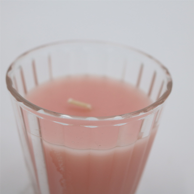 ODM 4oz Natuurlijke Roze Glaskruik Bemerkte Kaars voor Huisgeur