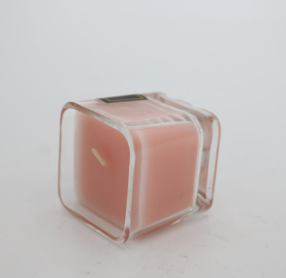 Kaars van Gardenia Square Glass Jar Scented van het douane de Zwarte Etiket 9 Oz voor Huwelijken