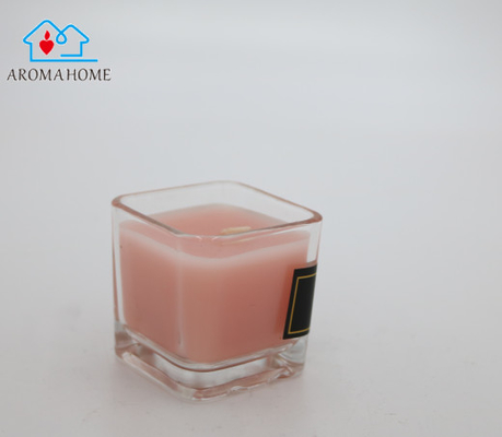 Kaars van Gardenia Square Glass Jar Scented van het douane de Zwarte Etiket 9 Oz voor Huwelijken