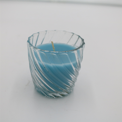 OEM Natuurlijke Blauwe Gerecycleerde 3 Oz Kruikkaarsen in Orkaanglas