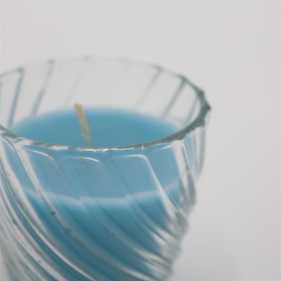 OEM Natuurlijke Blauwe Gerecycleerde 3 Oz Kruikkaarsen in Orkaanglas