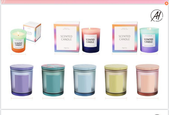 De douane drukte Bemerkt Glas 4 Oz-Kaarskruiken met Deksels