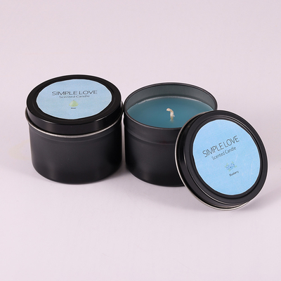 OEM 2 Oz Gerecycleerd Matte Black Tin Can Candle voor Slaapkamer