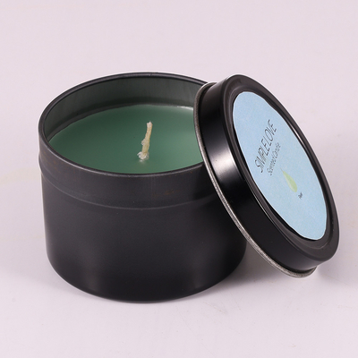 OEM 2 Oz Gerecycleerd Matte Black Tin Can Candle voor Slaapkamer