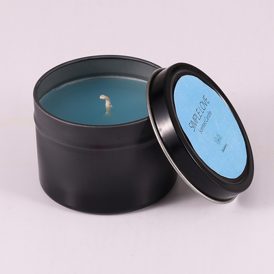 OEM 2 Oz Gerecycleerd Matte Black Tin Can Candle voor Slaapkamer