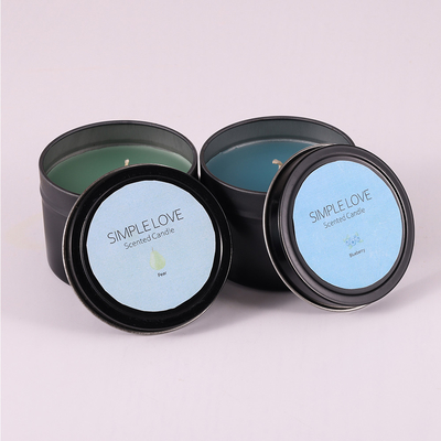 OEM 2 Oz Gerecycleerd Matte Black Tin Can Candle voor Slaapkamer