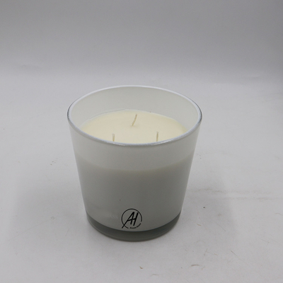 3 Bemerkte de Kaarscontainer 24oz van het wiek Grote Witte Glas Kruik voor Huis