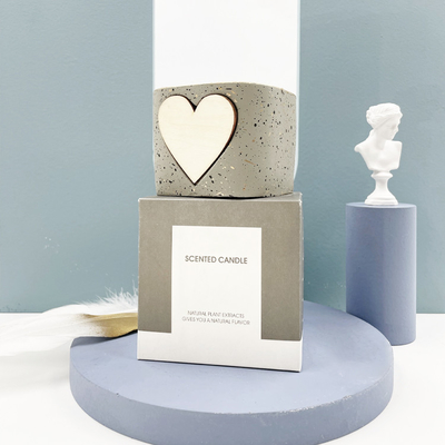 Bemerkte de Kaarshouders van de Aardewerk Votive Ceramische Soja het Vierkante Gevormde Hart van 4 Oz