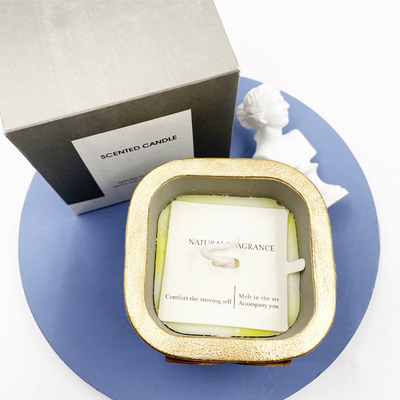 Bemerkte de Kaarshouders van de Aardewerk Votive Ceramische Soja het Vierkante Gevormde Hart van 4 Oz