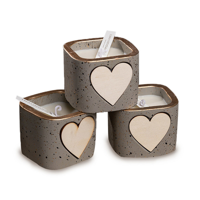 Bemerkte de Kaarshouders van de Aardewerk Votive Ceramische Soja het Vierkante Gevormde Hart van 4 Oz