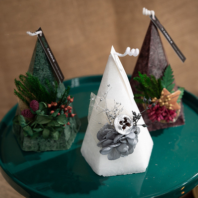 De aangepaste Soja Bemerkte van de Kerstmisboom van Kaarskerstmis Gift Vastgestelde 2pk