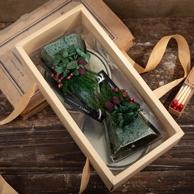 De aangepaste Soja Bemerkte van de Kerstmisboom van Kaarskerstmis Gift Vastgestelde 2pk